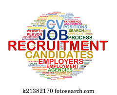 Word tags circular wordcloud of recruitment