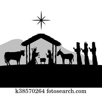 יוסף, מריה, ו, ישו, icon., חג המולד שמח, design., וקטור, ג.ר.ה.