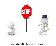 3D illustration depicting the concept of getting ahead due to higher education 3D illustration depicting the concept of getting ahead due to higher education