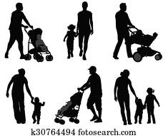 eltern, gehende, mit, ihr, kindern eltern, gehende, mit, ihr, kindern