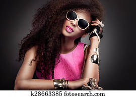 Fashion beauty portrait of young woman.