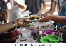 Food donation to help people in hunger relief.