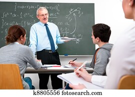 lehrer, mit, gymnasium, studenten