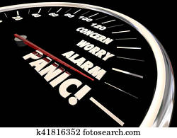 Panic Worry Alarm Speedometer Reaction Feelings 3d Illustration Panic Worry Alarm Speedometer Reaction Feelings 3d Illustration