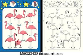 Flamingo's, stripfiguren Clipart | k8689234 | Fotosearch