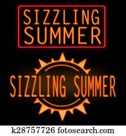 Sizzling summer neon sign Sizzling summer neon sign