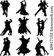 ballroom dancing - silhouette ballroom dancing - silhouette