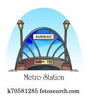 Glassware building of metro station, train railway Glassware building of metro station, train railway
