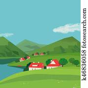 Green mountains landscape Green mountains landscape