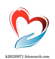 hand holding a heart icon