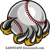 Monster claw holding Baseball Ball Monster claw holding Baseball Ball
