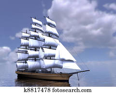 The three-masted sailing ship The three-masted sailing ship