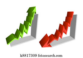 Up down finance chart arrows
