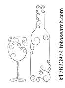 WineBottle and Glass WineBottle and Glass