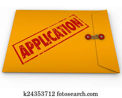 應用, 黃色信封, 提交, 使用, 工作, 信用, 贊成