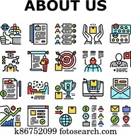 About Us Presentation Collection Icons Set Vector About Us Presentation Collection Icons Set Vector