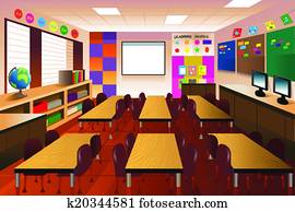 Empty classroom for elementary school Empty classroom for elementary school