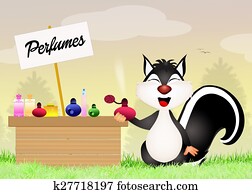 gambá, vende, perfumes