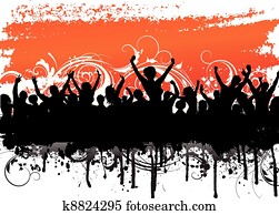 Grunge crowd scene Grunge crowd scene