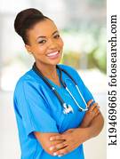 afro american female medical intern 