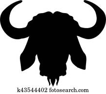 Clipart of Buffalo head k11099430 - Search Clip Art, Illustration Murals, Drawings and Vector
