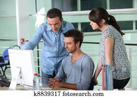 gesellschaft, von, entwerfer, in, büro