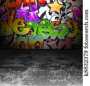 Graffiti wall urban street art painting Graffiti wall urban street art painting