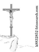 jesus christus, auf, kreuz