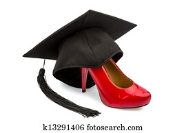 ladies shoes and mortarboard
