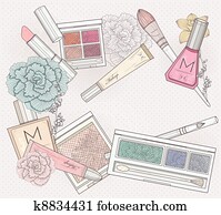 Makeup and cosmetics background Makeup and cosmetics background