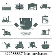 Warehouse icons black Warehouse icons black
