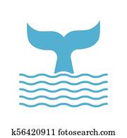 תקציר, סמל, של, זנב של לויתן, ו, ים, wave.