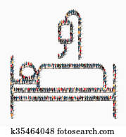 أسرة, المريض, داوى