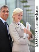 主任, 以及, 助理, 站立, 在戶外