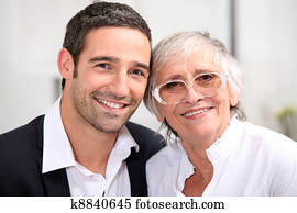 Adult son and his aging mother