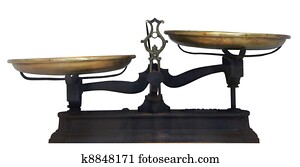 Antique metal table scales