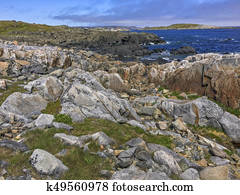 colorful rocky Fogo Island coastline