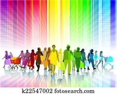 Colorful shopping