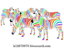 colorful zebra clipart