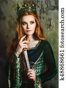 Ginger queen near the castle Ginger queen near the castle