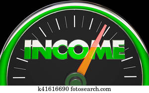 Income Earnings Salary Wages Raise Speedometer 3d Illustration Income Earnings Salary Wages Raise Speedometer 3d Illustration