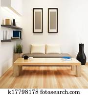 levende rom, av, innert design