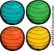 pilates, boll, färger