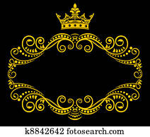Retro frame with royal crown Retro frame with royal crown