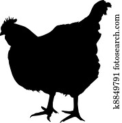 Silhouette of a chicken Silhouette of a chicken