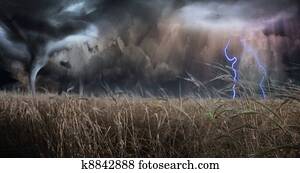 Threating Sky over field