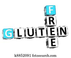3D Gluten Free Crossword cube words