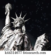 3D Rendering, 3D Illustration of the Statue of Liberty 3D Rendering, 3D Illustration of the Statue of Liberty
