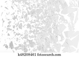 Broken window pane or front door glass background. Broken glass background isolated on white. 3d rendering Broken window pane or front door glass background. Broken glass background isolated on white. 3d rendering