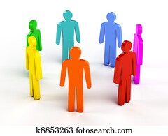 Diversity, teamwork, social network concept